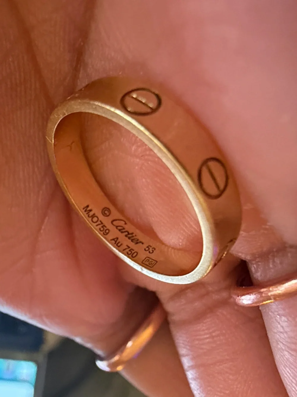 Cartier Gold Love Band Ring - Size 6.25-6.5 but fits 7-7.5 - Picture 10 of 10